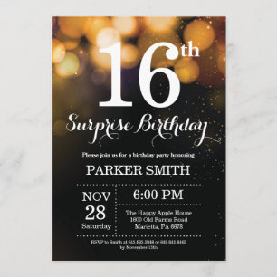Purpurina de oro de la invitación de cumpleaños nú