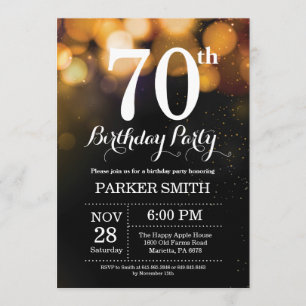 Purpurina de oro de la invitación de cumpleaños nú