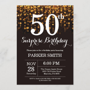 Purpurina de oro de la invitación de cumpleaños nú