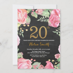 Purpurina de oro de la invitación de cumpleaños nú