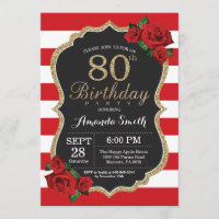 Purpurina de oro de la invitación por cumpleaños R