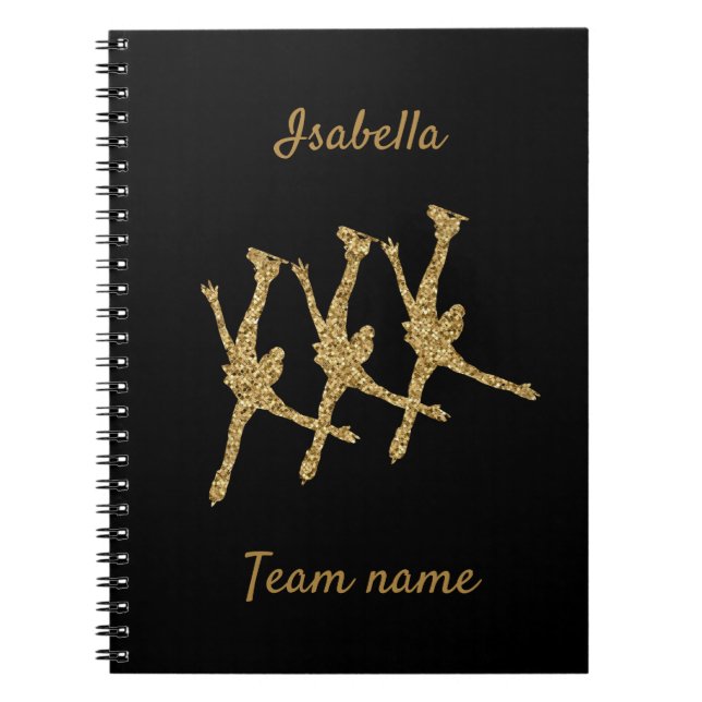 Purpurina de oro de la línea de cuaderno de patina (Frente)