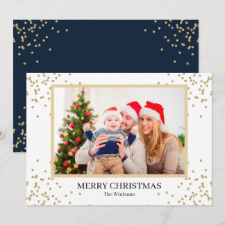 Purpurina de oro de la Marina Feliz Navidad
