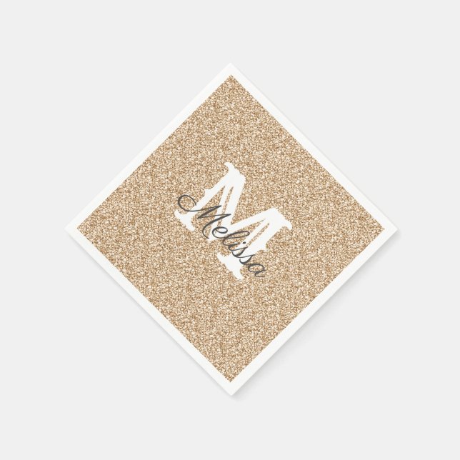 Purpurina de oro de la puesta del sol y servilleta (Borde)