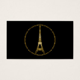 Purpurina de oro de la Torre Eiffel destellos tarj