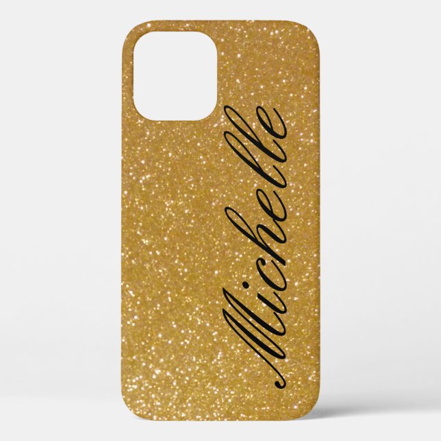 Purpurina de oro de lujo personalizado funda para  (Reverso )