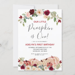 Purpurina de oro de Marsala otoño Invitación a cum