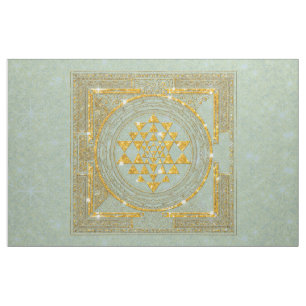 Purpurina de oro de Sri Yantra - tela