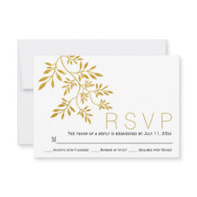 Purpurina de oro deja rama boda moderna RSVP