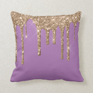 *~* Purpurina de oro Drip Drip Cojín decorativo VI