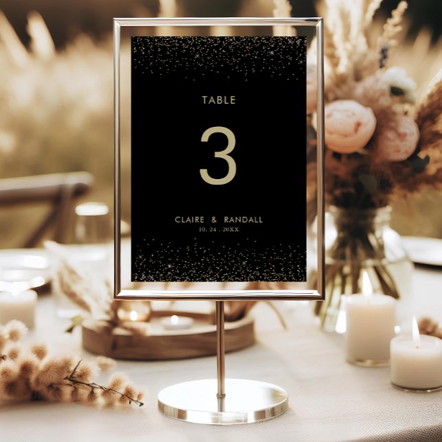 Purpurina de oro Elegante número de mesa de Boda n (Subido por el creador)