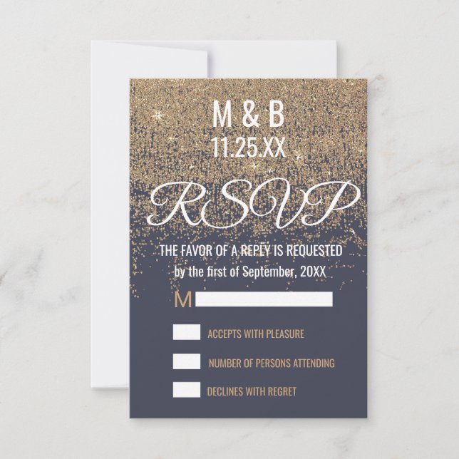 Purpurina de oro esparce marina azul RSVP (Anverso)