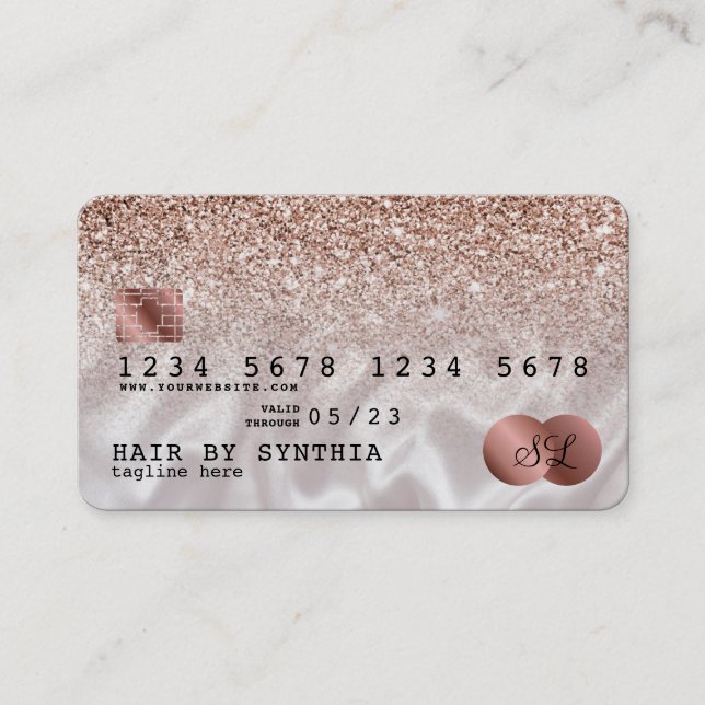 Purpurina de oro estilo Rosa con tarjeta de crédit (Anverso)