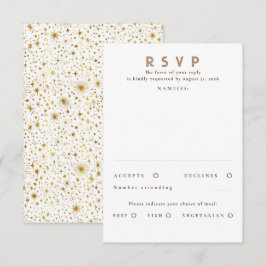 Purpurina de oro Estrellas de boda moderna RSVP