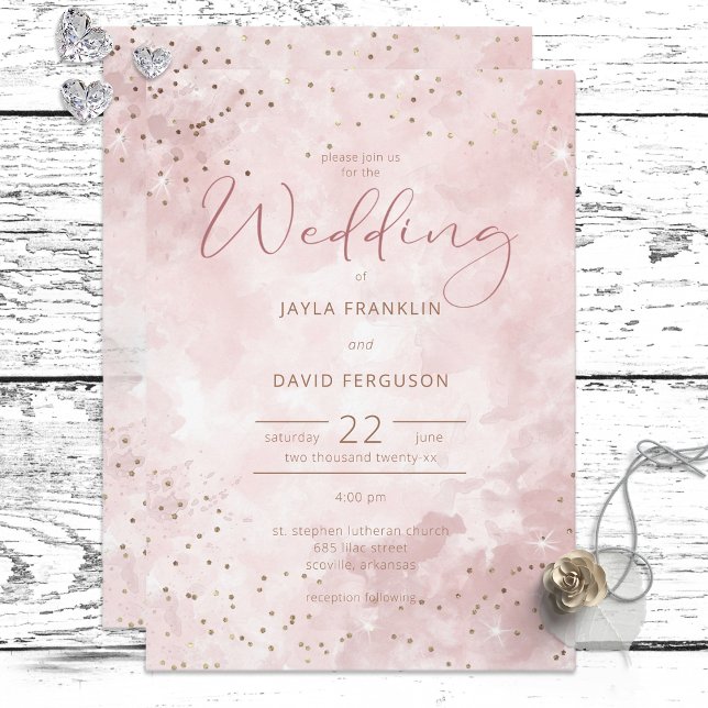 Purpurina de oro falso e invitación a la boda mode (Subido por el creador)