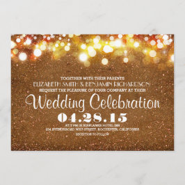 purpurina de oro falso luces de cuerda invitación 