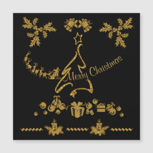 Purpurina de oro Feliz Navidad, Santa Claus