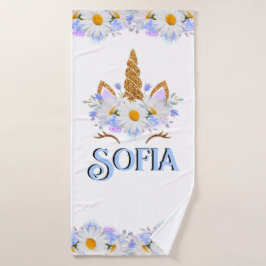 Purpurina de oro floral de unicornio personalizado