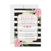 Purpurina de oro floral romántico B&W Stried RSVP