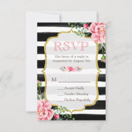 Purpurina de oro floral romántico B&W Stried RSVP
