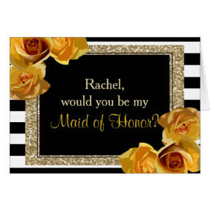 Purpurina de oro Floral será mi dama de honor