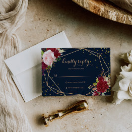 Purpurina de oro geométrico y tarjeta Rsvp Tropica