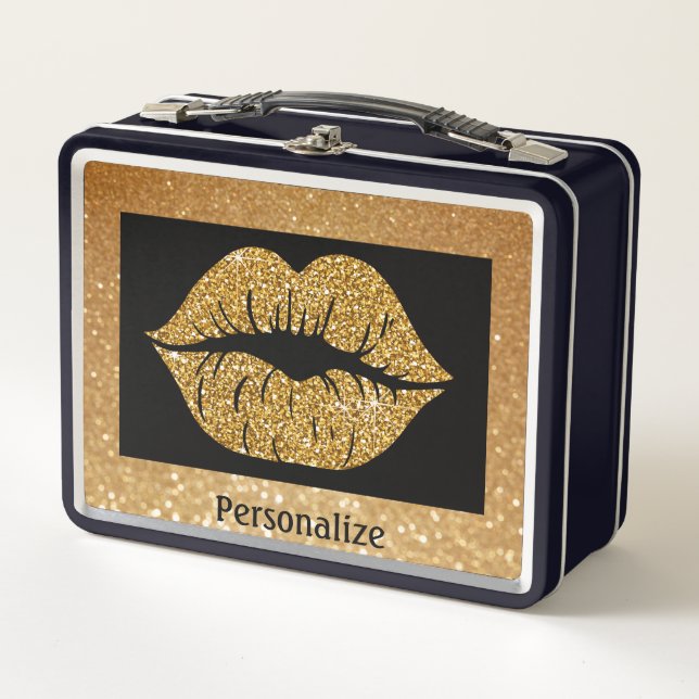 Purpurina de oro Lips Sparkle Trendy Personalize (Anverso)