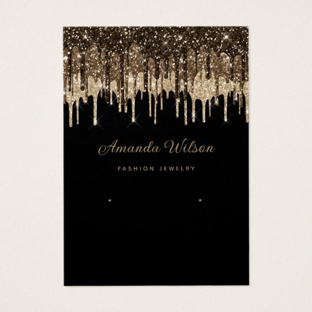 Purpurina de oro moderno Tarjeta de visualización  (Frente)