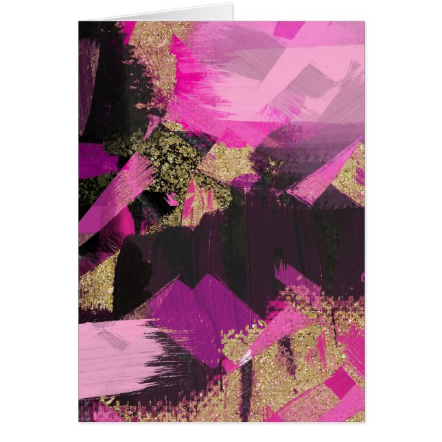 Purpurina de oro negro rosado cepillo moderno Glam (Frente)