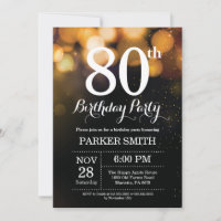 Purpurina de oro por invitación a cumplir 80 años