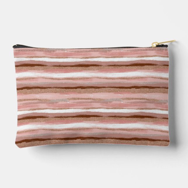 Purpurina de oro rayado rosa - bolsa accesoria (Reverso )