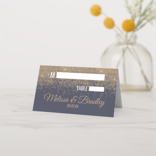 Purpurina de oro resquebraja tarjetas de la Marina (Anverso)