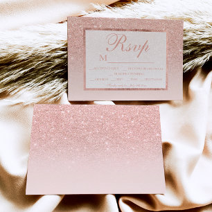 purpurina de oro Rosa boda de RSVP rosa oscuro