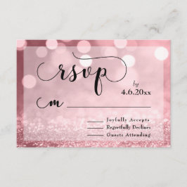 Purpurina de oro Rosa Bokeh & Typography RSVP