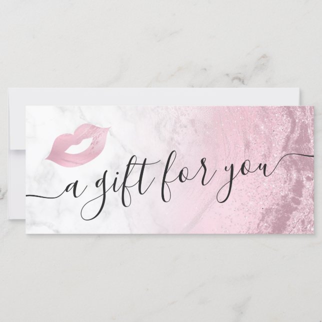 Purpurina de oro rosa  labra artista de maquillaje (Anverso)