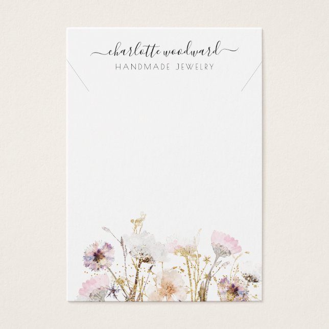 Purpurina de oro rosado collar Jewelry Wildflowers (Frente)