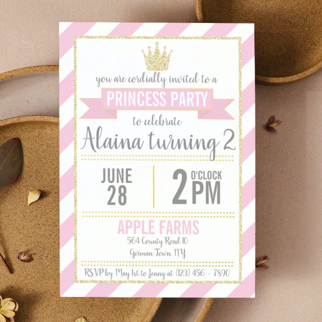 Purpurina de oro rosado invitación a cumpleaños de (Subido por el creador)