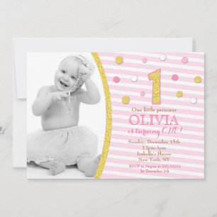 Purpurina de Oro Rosado Primeras Invitaciones a Cu