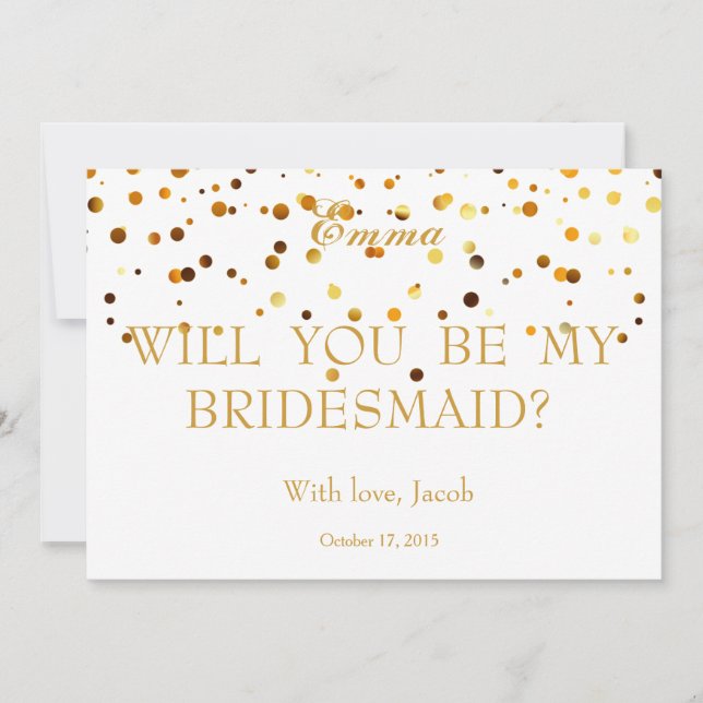 Purpurina de Oro Serás Mi Invitación De La Novia (Anverso)