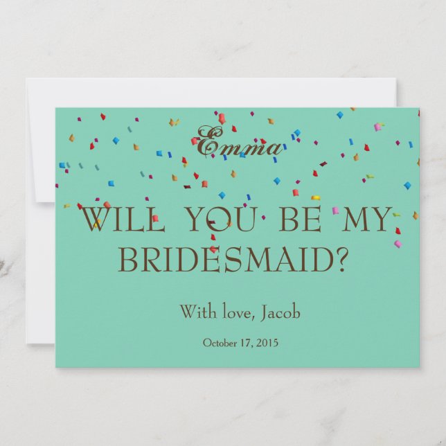 Purpurina de Oro Serás Mi Invitación De La Novia (Anverso)