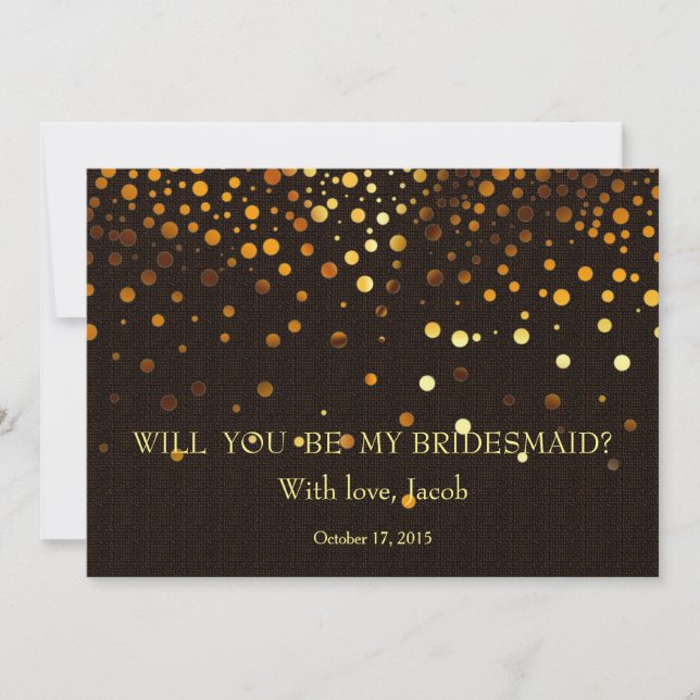 Purpurina de Oro Serás Mi Invitación De La Novia (Anverso)