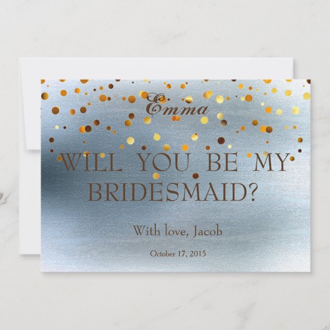 Purpurina de Oro Serás Mi Invitación De La Novia (Anverso)