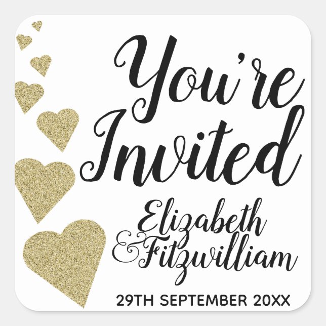 Purpurina de oro viejo Pegatinas de Sello para sob (Anverso)