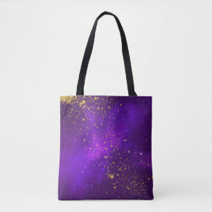 Purpurina de oro y bolsa de té de galaxia púrpura