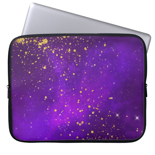 Purpurina de oro y funda para portátiles Purple Ga (Frente)
