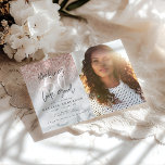 Purpurina de oro y mármol rosa de 50 años<br><div class="desc">Moderna tipografía de moda de 50 años efecto rosa de oro invitación de fiesta de cumpleaños. Diseño monocromo de texto de escritura moderna. Parte de una colección.</div>