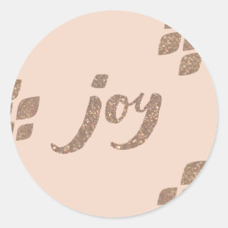 Purpurina de Peach y Bronze Joy Xmas Pegatinas