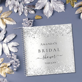 Purpurina de plata de ducha de novia de libro de i