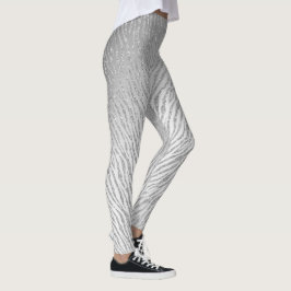 Purpurina de plata de impresión animal Glam Leggin