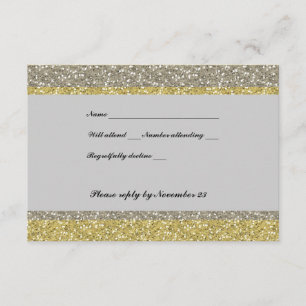 Purpurina de plata de lujo RSVP del oro